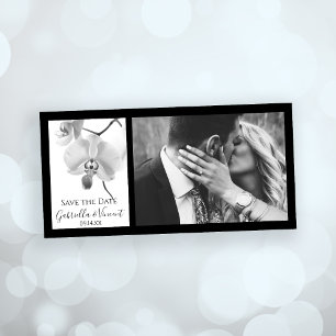 Zwarte en witte orchideeën Weddenschap Save the Da Save The Date