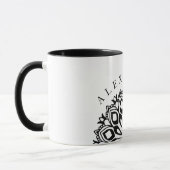 Zwarte en witte ornament mandala mok (Links)