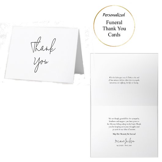 Zwarte en witte orthodoxe begrafenis bedankkaart