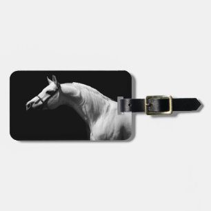 Zwarte en witte paarden bagagelabel