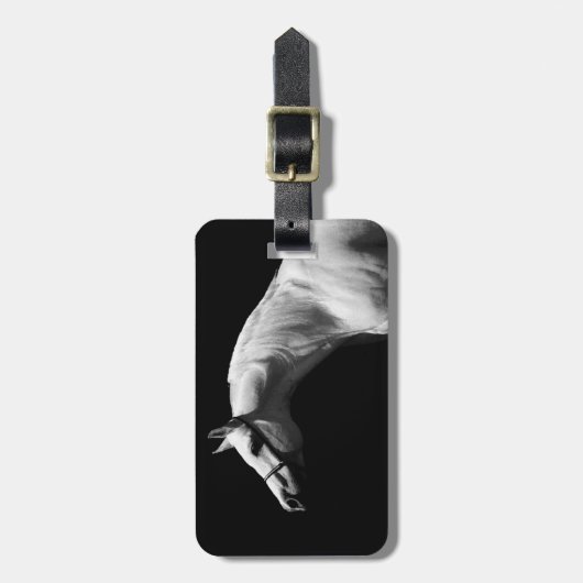 Zwarte en witte paarden bagagelabel (Voorkant verticaal)