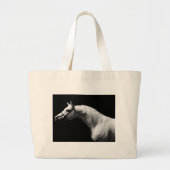 Zwarte en witte paarden grote tote bag (Voorkant)
