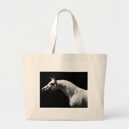 Zwarte en witte paarden grote tote bag (Voorkant)