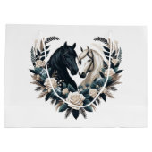 Zwarte en witte paarden in de liefde groot cadeauzakje (Achterkant)