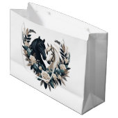Zwarte en witte paarden in de liefde groot cadeauzakje (Voorkant Gekanteld)