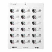 Zwarte en witte paarden in Waterverf Etiket (Full Sheet)