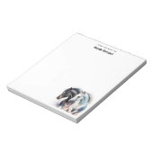 Zwarte en witte paarden in Waterverf Notitieblok (Linkerzijde)