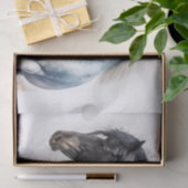 Zwarte en witte paarden in Waterverf Tissuepapier (Geschenk)