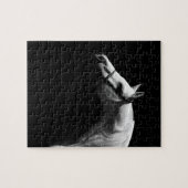 Zwarte en witte paarden legpuzzel (Horizontaal)