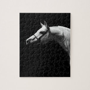 Zwarte en witte paarden legpuzzel