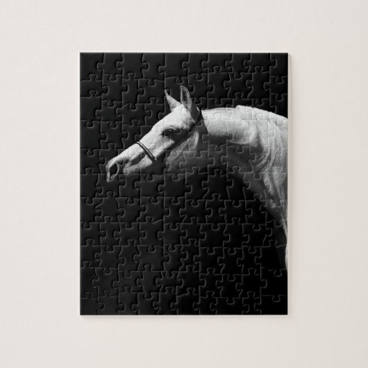 Zwarte en witte paarden legpuzzel (Verticaal)
