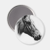 Zwarte en witte paarden magneet (Voorkant / Achterkant)