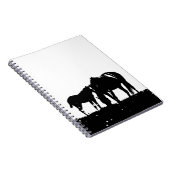 Zwarte en witte paarden Silhouette Notitieboek (Rechterzijde)