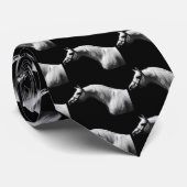 Zwarte en witte paarden stropdas (Opgerold)