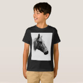 Zwarte en witte paarden t-shirt (Voorkant volledig)