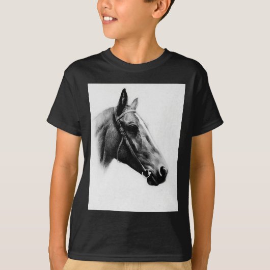 Zwarte en witte paarden t-shirt (Voorkant)