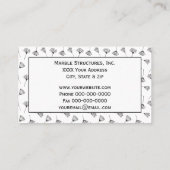 Zwarte en witte paardenbloem Scatter Botanicals Visitekaartje (Achterkant)