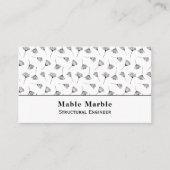 Zwarte en witte paardenbloem Scatter Botanicals Visitekaartje (Voorkant)