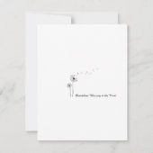 Zwarte en witte paardenbloem waait in de wind notitiekaartje (Achterkant)