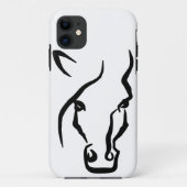 Zwarte en witte paardengezicht Case-Mate iPhone case (Achterkant)