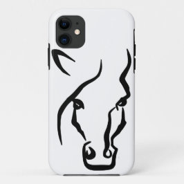 Zwarte en witte paardengezicht Case-Mate iPhone case