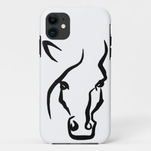 Zwarte en witte paardengezicht Case-Mate iPhone case