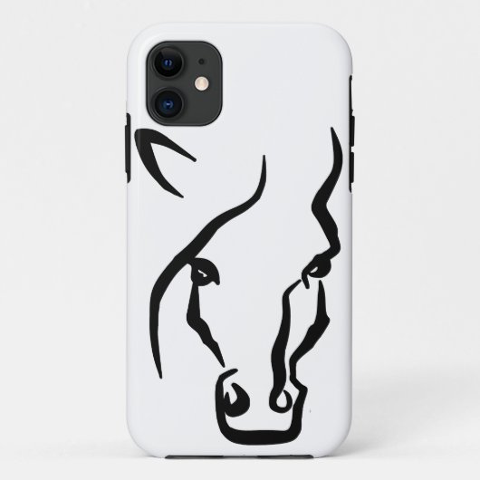 Zwarte en witte paardengezicht Case-Mate iPhone case (Achterkant)