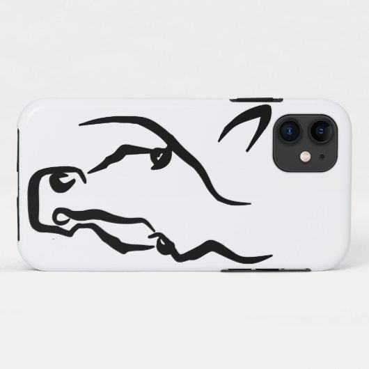 Zwarte en witte paardengezicht Case-Mate iPhone case (Achterkant (horizontaal))