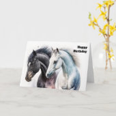 Zwarte en witte paardenhaar in de Waterverf van af Kaart (Gele Bloem)