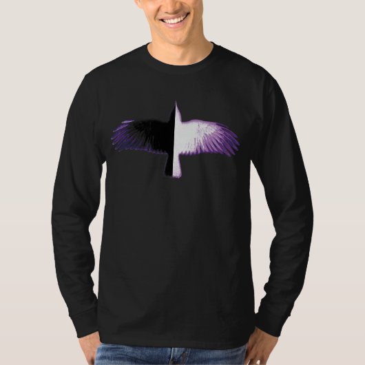 Zwarte en witte Paarse Crow T-shirt (Voorkant)