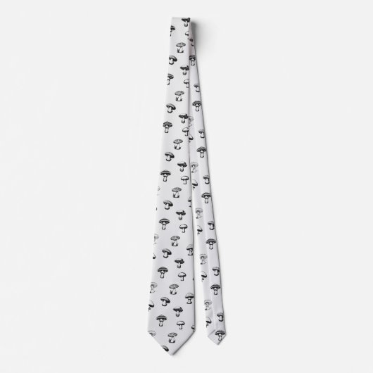 Zwarte en witte paddenstoelen stropdas (Voorkant)