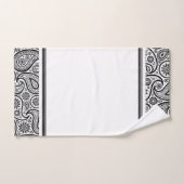 Zwarte en witte  paisley bad handdoek (Handdoek)
