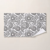 Zwarte en witte paisley bad handdoek (Handdoek)