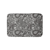 Zwarte en witte paisley badmat (Voorkant)