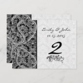 Zwarte en witte  Paisley Damask Weddings Briefkaart (Voorkant / Achterkant)