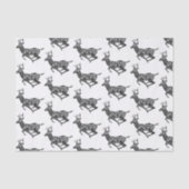 Zwarte en witte paisley Deer Tissuepapier (Voorkant)