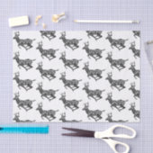 Zwarte en witte paisley Deer Tissuepapier (Craft)