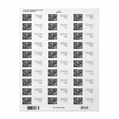 Zwarte en witte paisley etiket (Full Sheet)