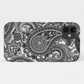 Zwarte en witte Paisley Iphone-draagtas Case-Mate iPhone Case (Achterkant (horizontaal))