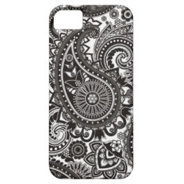 Zwarte en witte Paisley Iphone-draagtas iPhone 11 Hoesje