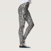 Zwarte en witte paisley leggings (Rechts)