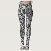 Zwarte en witte paisley leggings (Voorkant)