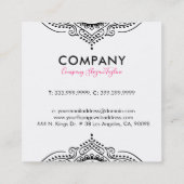 Zwarte en witte paisley mandala vierkante visitekaartje (Achterkant)