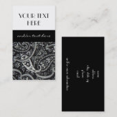 Zwarte en witte paisley visitekaartje (Voorkant / Achterkant)