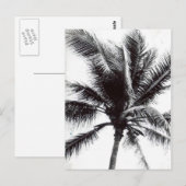 Zwarte en witte palm briefkaart (Voorkant / Achterkant)