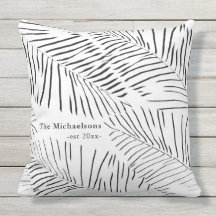 Zwarte en witte palmen met familienaam en jaar