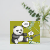 Zwarte en witte panda feestdagenkaart (Staand voorkant)