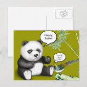 Zwarte en witte panda feestdagenkaart (Voorkant / Achterkant)