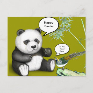Zwarte en witte panda feestdagenkaart