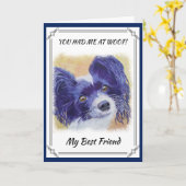 ZWARTE EN WITTE PAPILLON KAART (Gele Bloem)